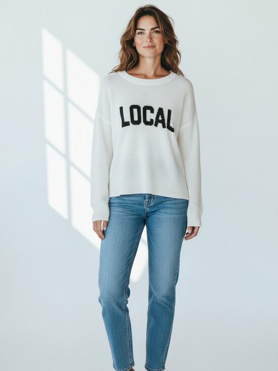 Zsupply Sweaters - ✨ Z Supply LOCAL Sweater Large NWT Cream Lightweight Graphic ✨